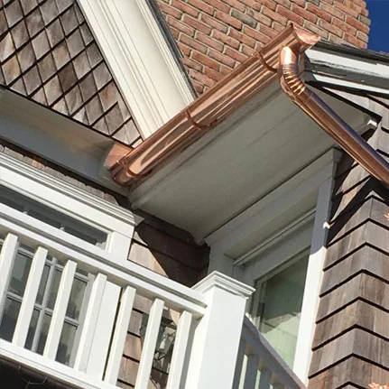 copper gutter installation Ocean Beach ny